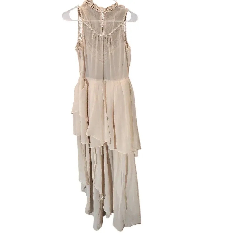 Peach Brand transparent high-necked dress Size Small